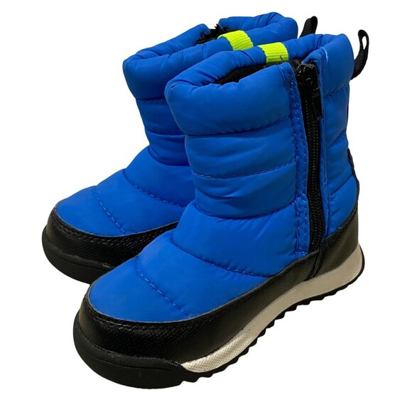 Toddler Winter Snow Boots Blue Black Zip Closure NonSlip Rubber Sole Insulated - Picture 1 of 6